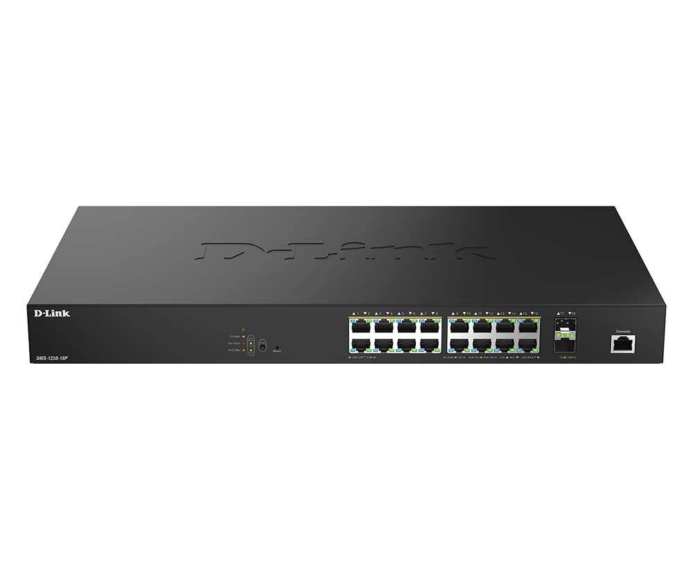 18-Port 2.5G Smart Managed PoE Switch DMS-1250-18P