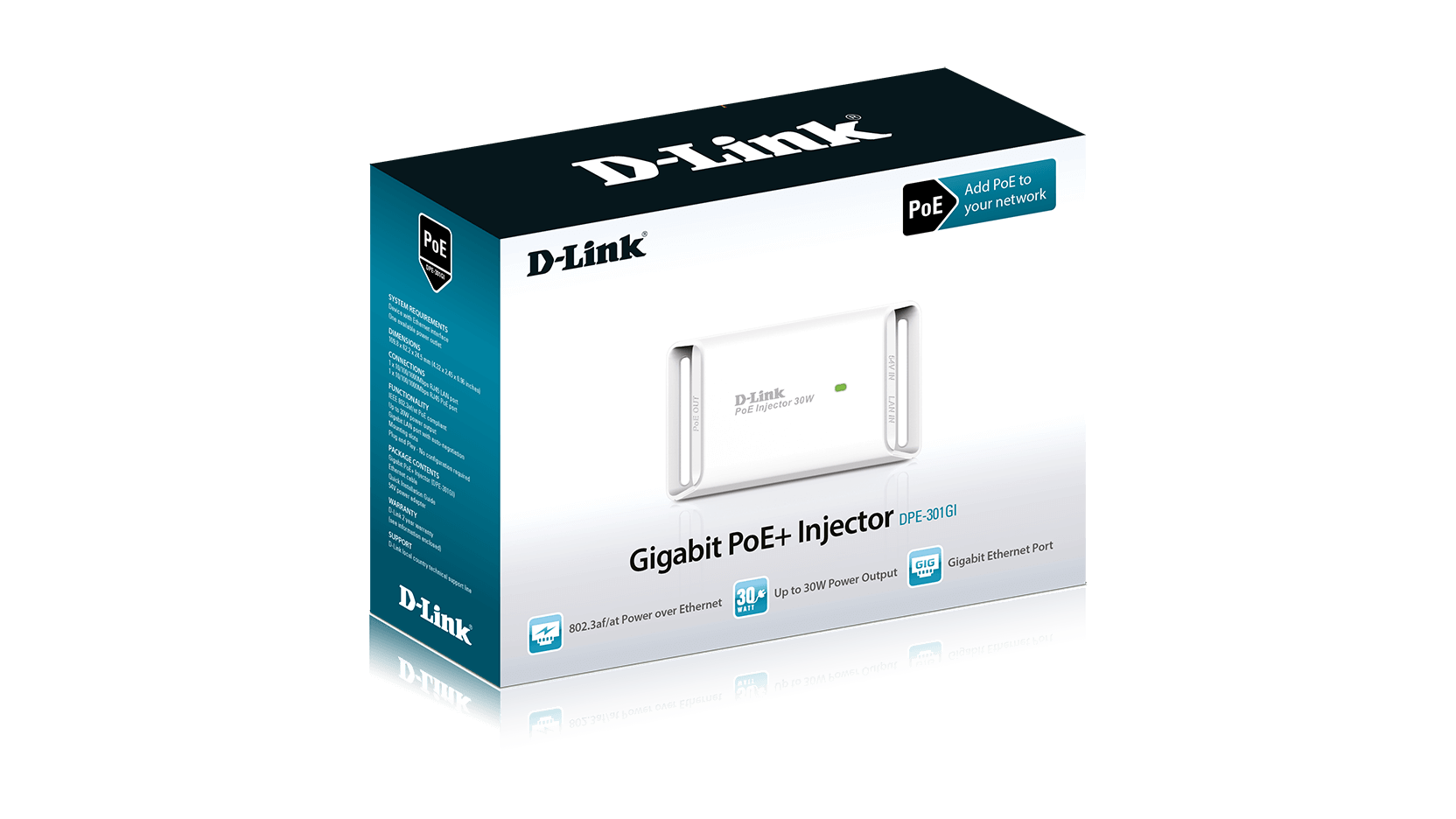 Gigabit PoE+ Injector DPE-301GI