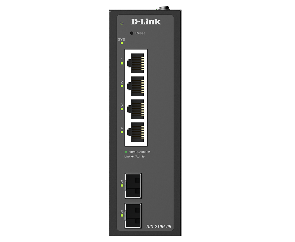 Industrial 4-Port 1G + 2-Port 1G SFP Smart Switch DIS-210G-06