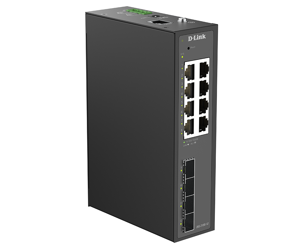 Industrial 8-Port 1G + 4-Port 1G SFP Smart Switch DIS-210G-12