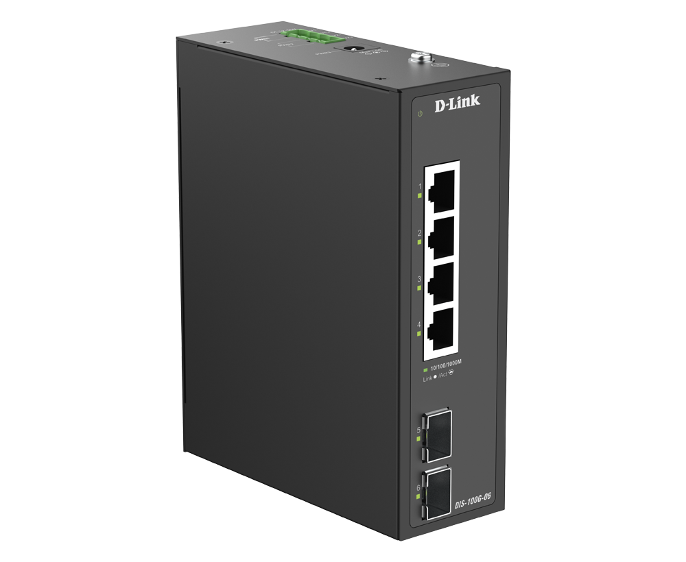 Industrial 4-Port 1G + 2-Port 1G SFP Unmanaged Switch DIS-100G-06