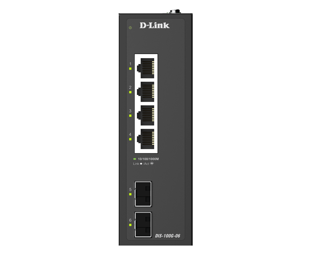 Industrial 4-Port 1G + 2-Port 1G SFP Unmanaged Switch DIS-100G-06