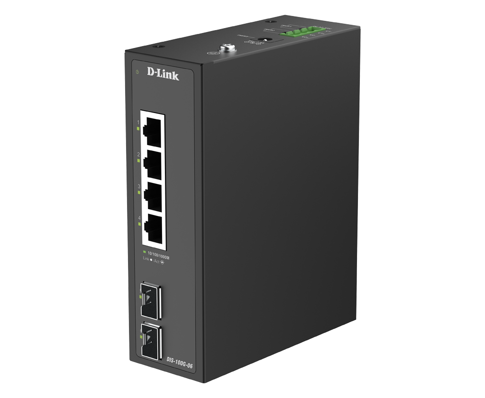 Industrial 4-Port 1G + 2-Port 1G SFP Unmanaged Switch DIS-100G-06