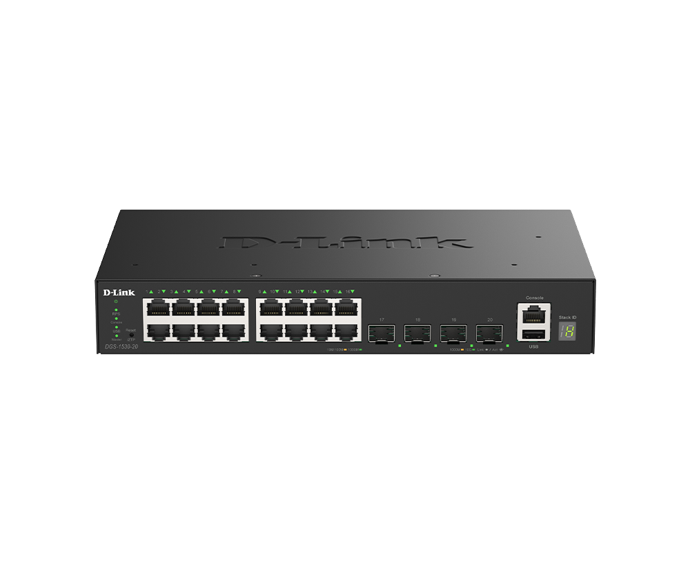 16-Port Gigabit Stackable Smart Managed Switch DGS-1530-20
