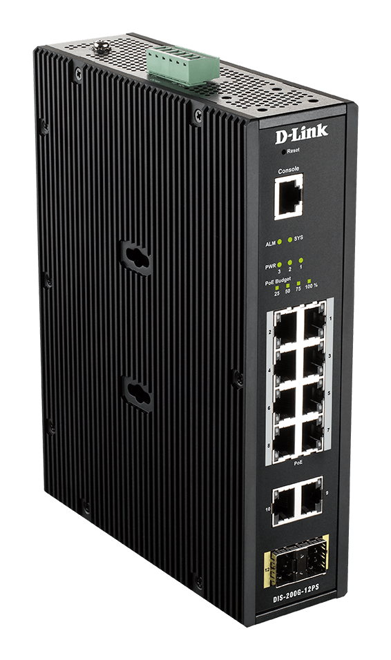 Industrial Gigabit Smart Managed PoE Switch DIS-200G-12PS