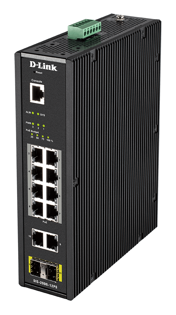 Industrial Gigabit Smart Managed PoE Switch DIS-200G-12PS