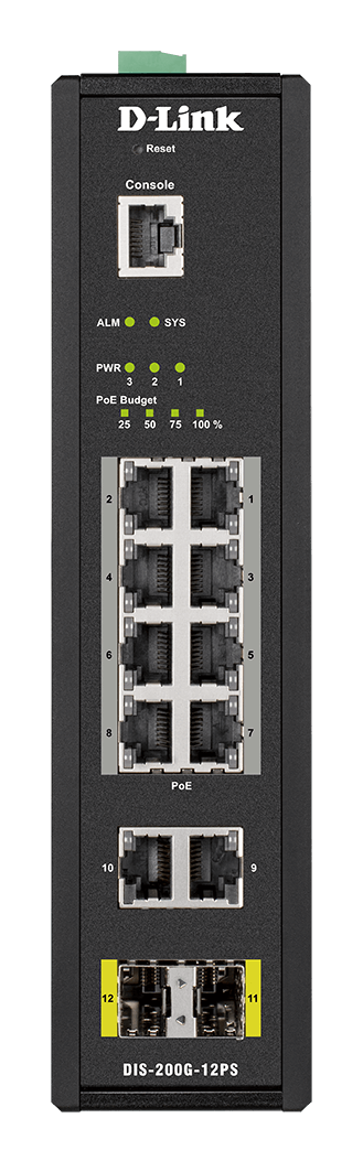 Industrial Gigabit Smart Managed PoE Switch DIS-200G-12PS