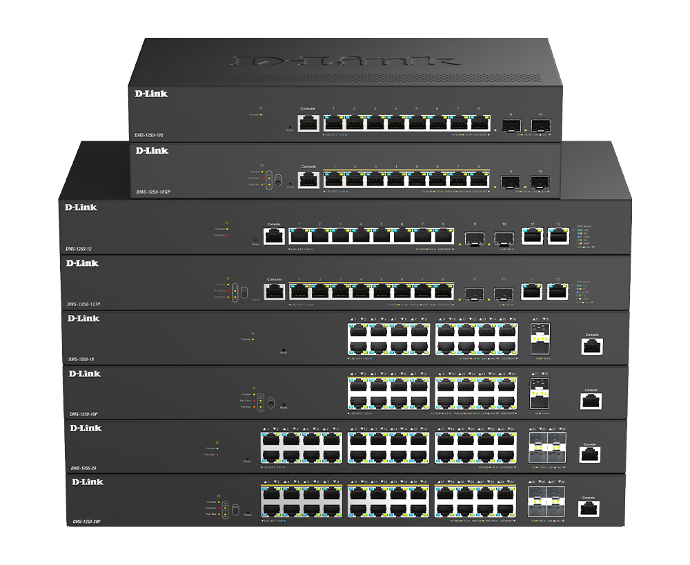 Multi-Gigabit Smart Managed Switches with 10G SFP+ Ports DMS-1250 Series