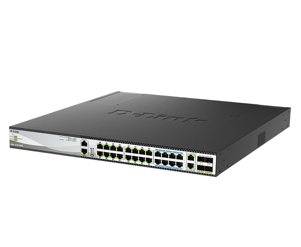 30-Port Layer 3 Stackable Multi-Gigabit Managed PoE Switch DMS-3130-30PS