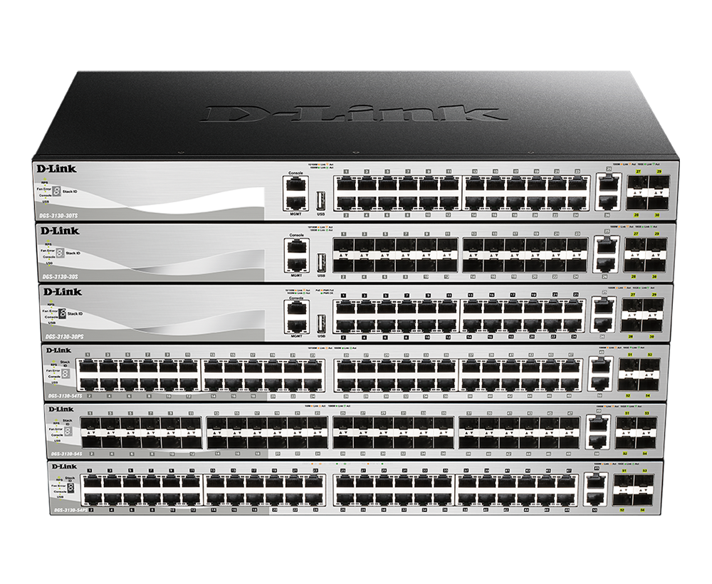 1G Layer 3 Stackable Managed Switches DGS-3130 Series
