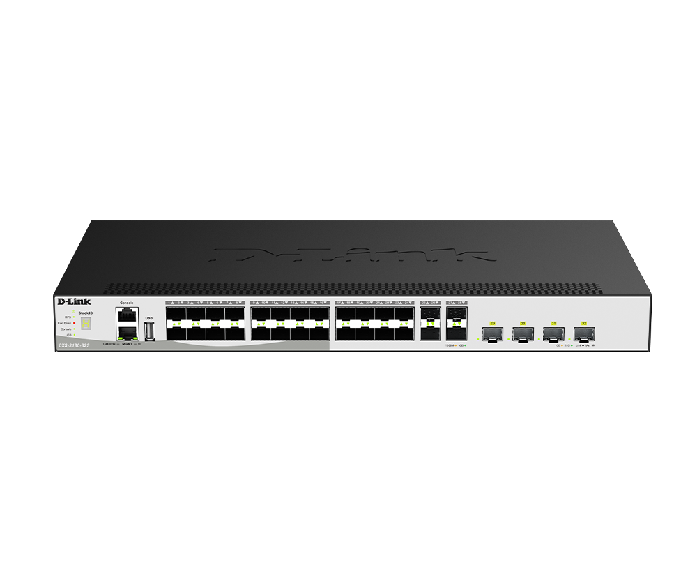 32-Port 10G Layer 3 Stackable Aggregation Managed Fiber Switch DXS-3130-32S