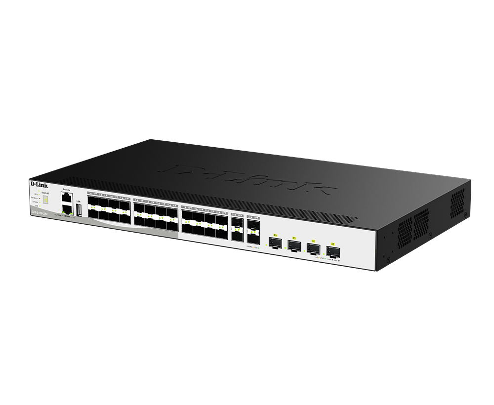 32-Port 10G Layer 3 Stackable Aggregation Managed Fiber Switch DXS-3130-32S