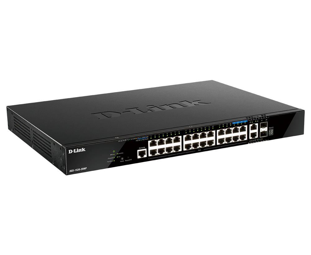 Layer 3 Stackable Smart Managed Switch DGS-1520-28MP 3 Layer 3 Stackable Smart Managed Switch DGS-1520-28MP