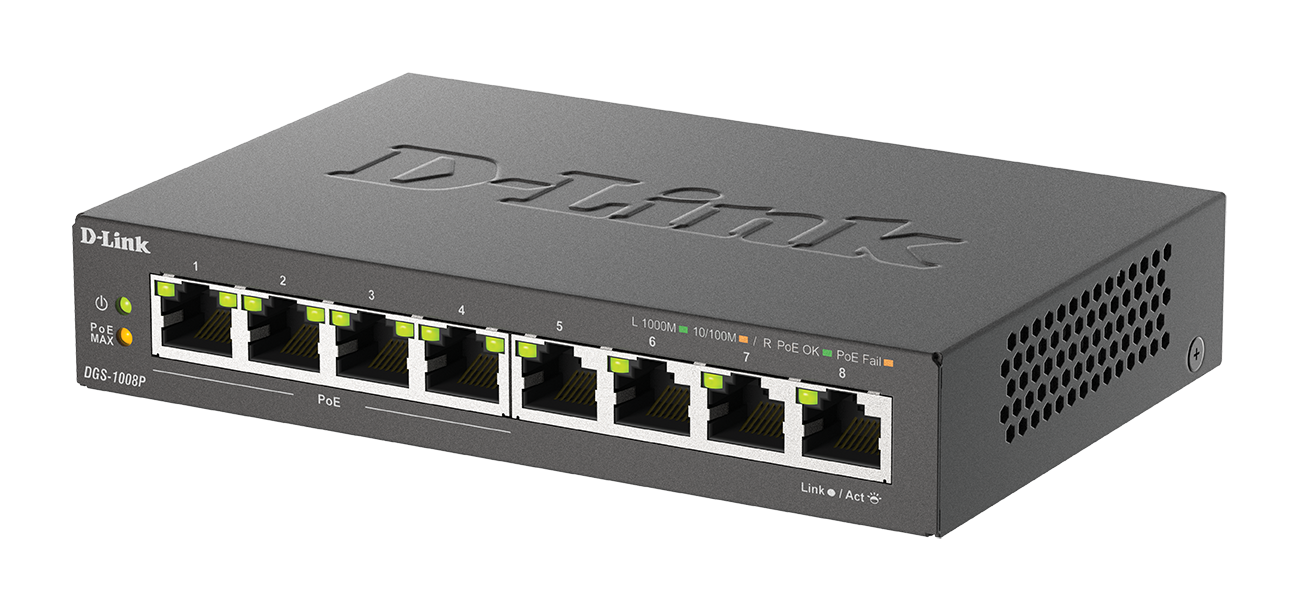 8-Port Gigabit Unmanaged PoE Switch DGS-1008P