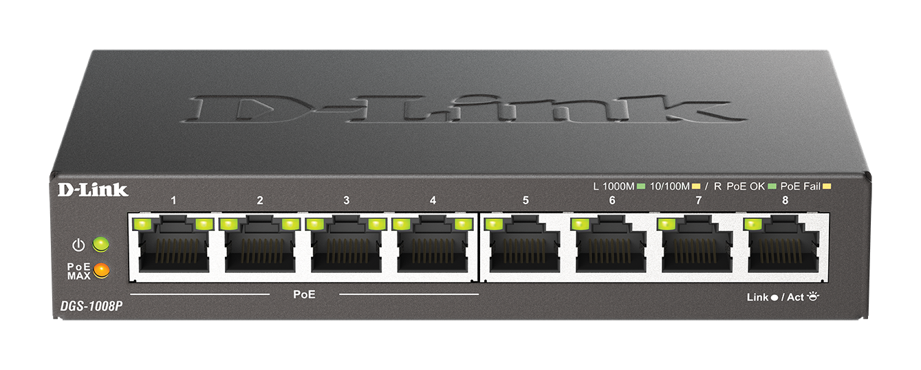 8-Port Gigabit Unmanaged PoE Switch DGS-1008P