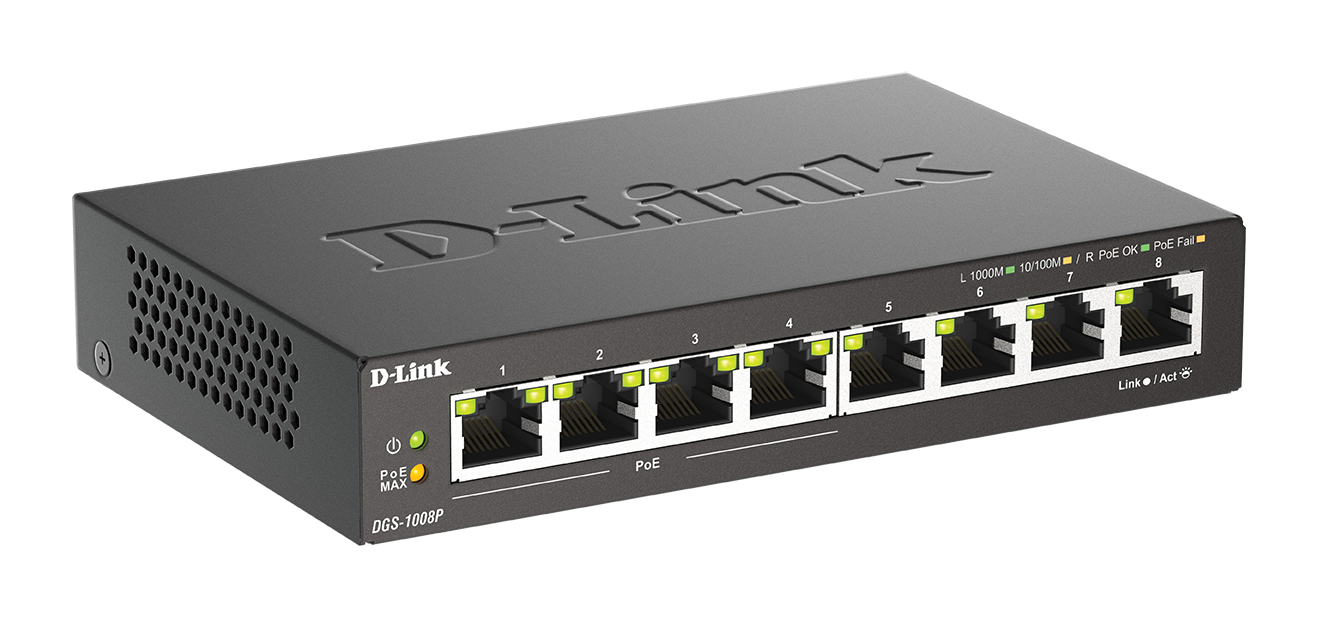 8-Port Gigabit Unmanaged PoE Switch DGS-1008P