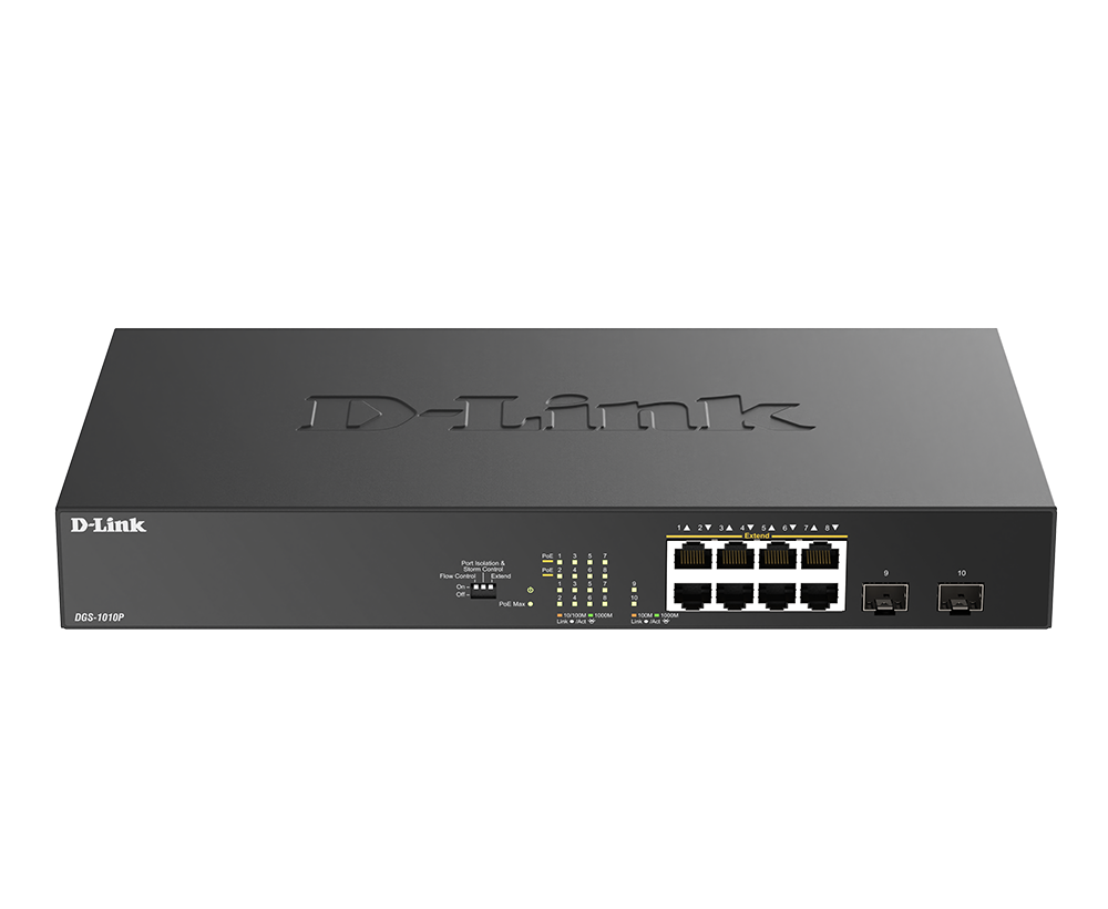 10-Port Gigabit Unmanaged PoE Switch DGS-1010P