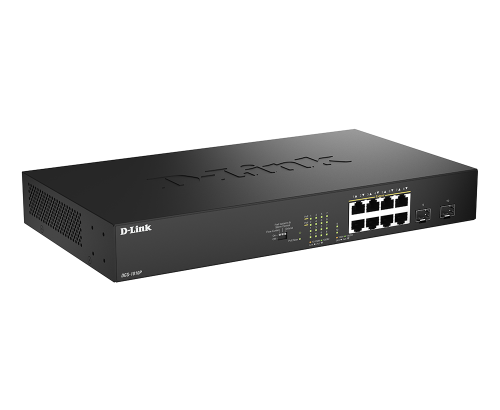 10-Port Gigabit Unmanaged PoE Switch DGS-1010P