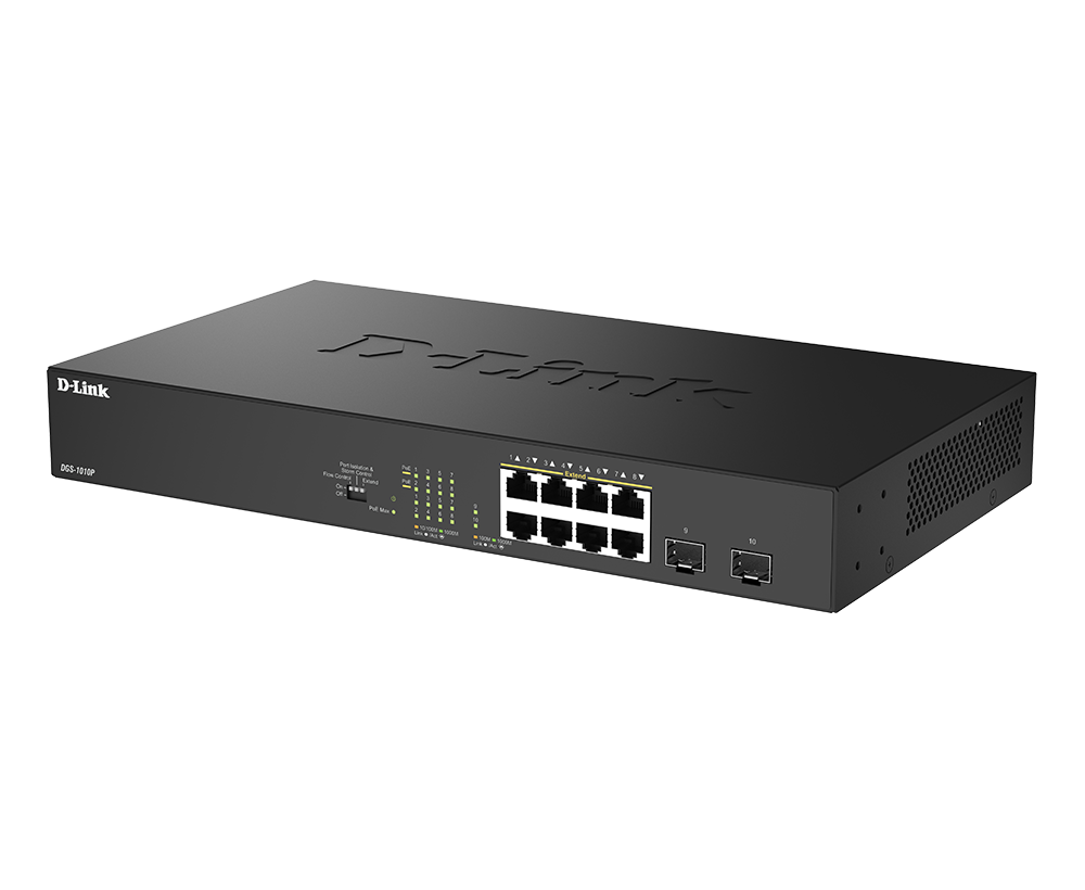 10-Port Gigabit Unmanaged PoE Switch DGS-1010P